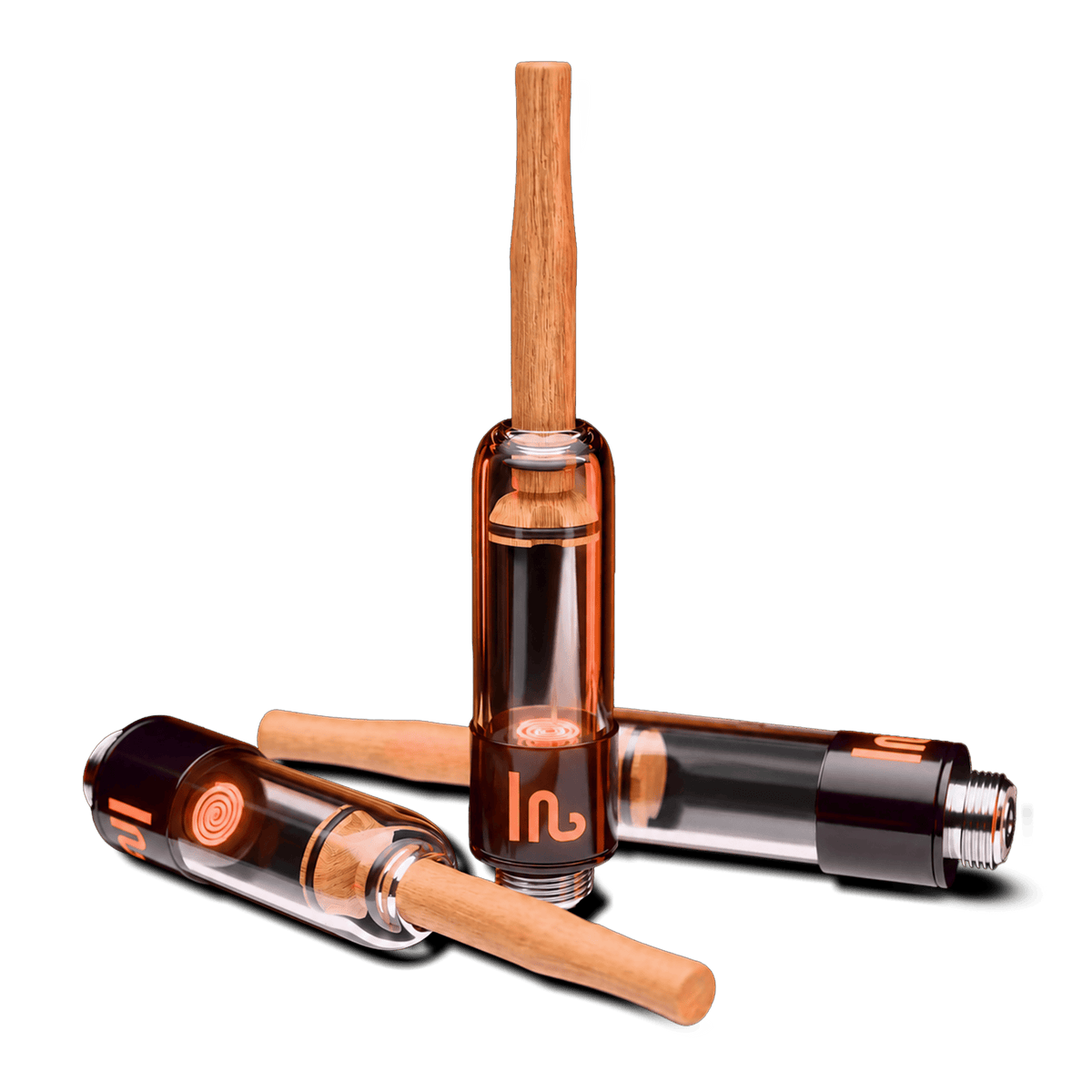 FLWRCRT flower cartridge with FLWRCOIL igniter cap, side view